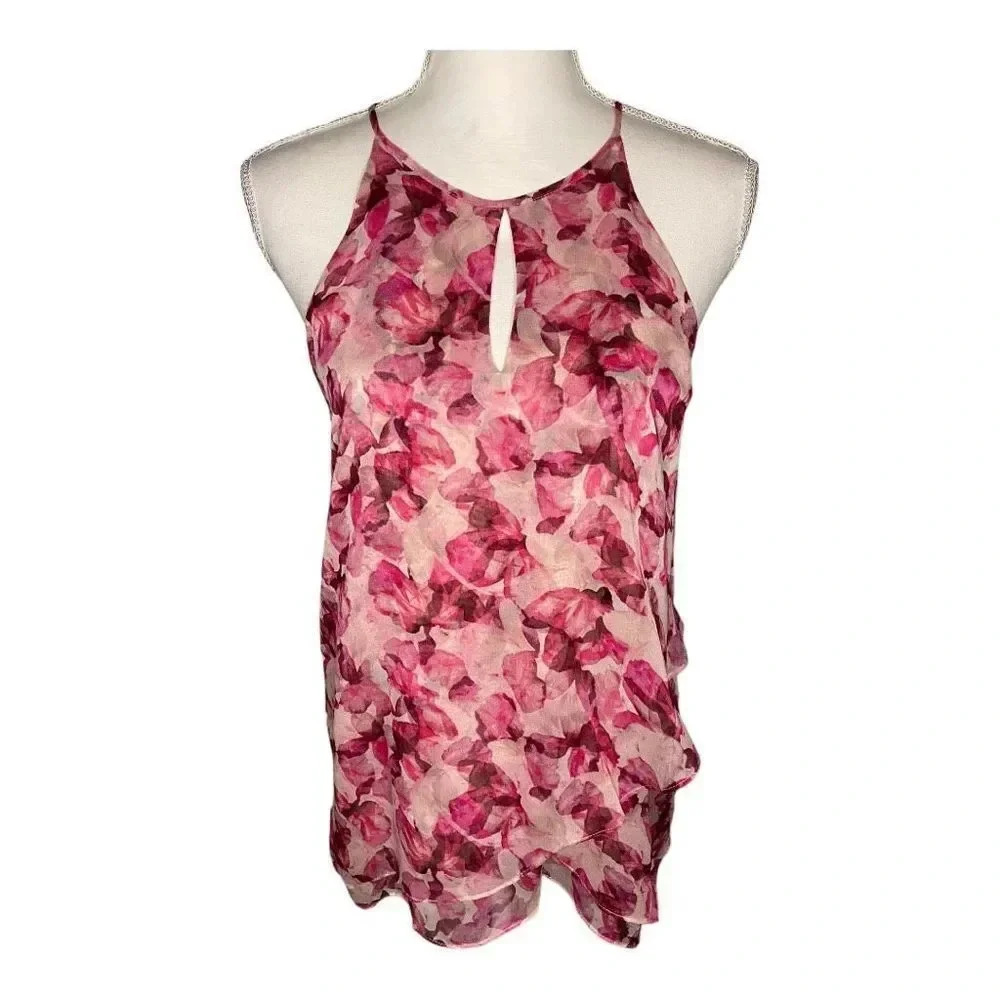 Cynthia Rowley Women’s‎ Small Pink Floral 100% Silk